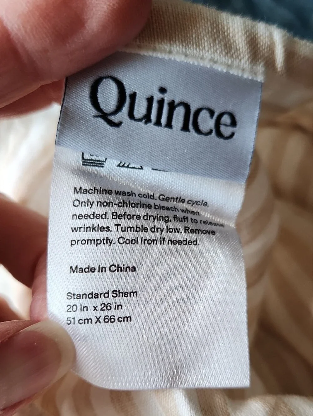 Quince European Linen Latte White Stripe Standard Sham Set Of 2 Pillowcase